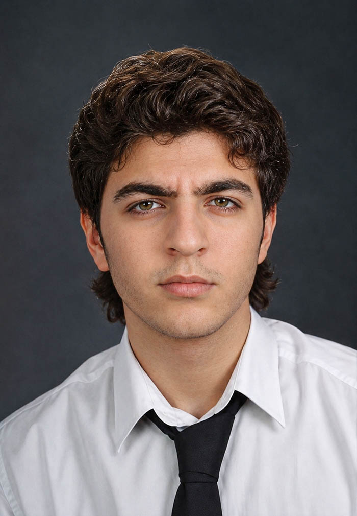 Anthony Frangous as a teenager, school portrait